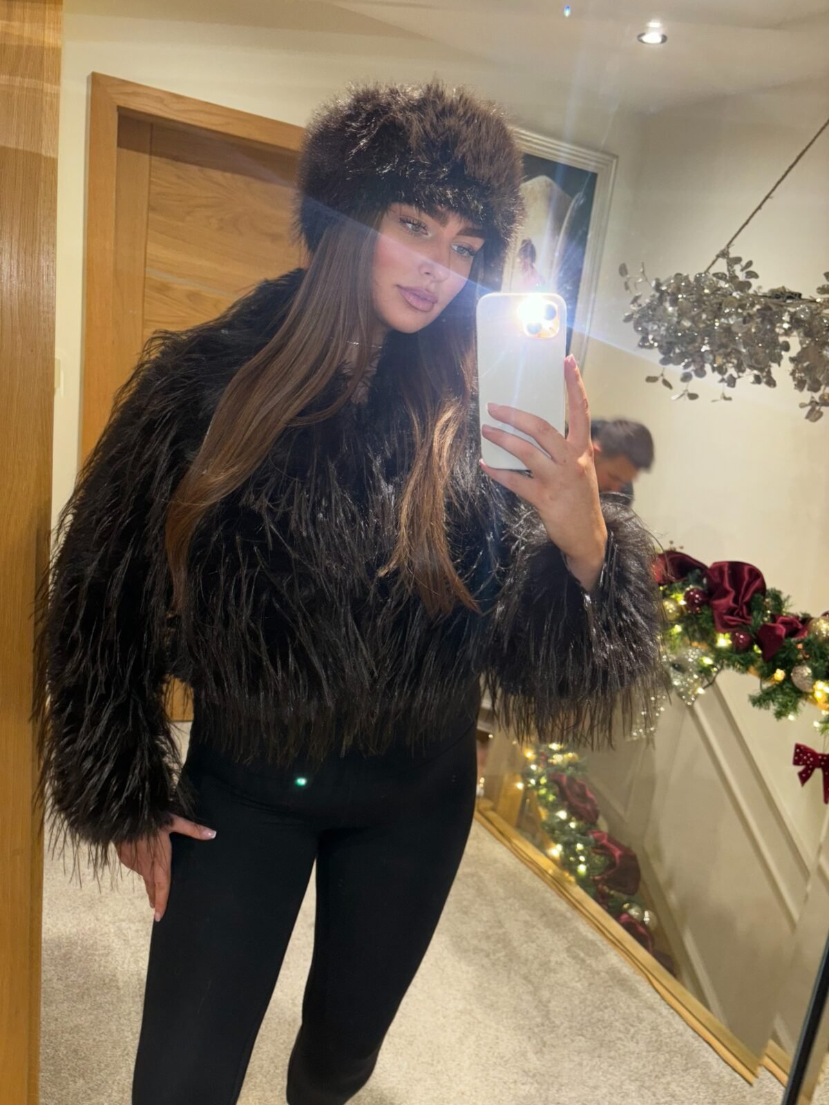 NEW 2 PIECE JACKET & FUR HEAD BAND SET