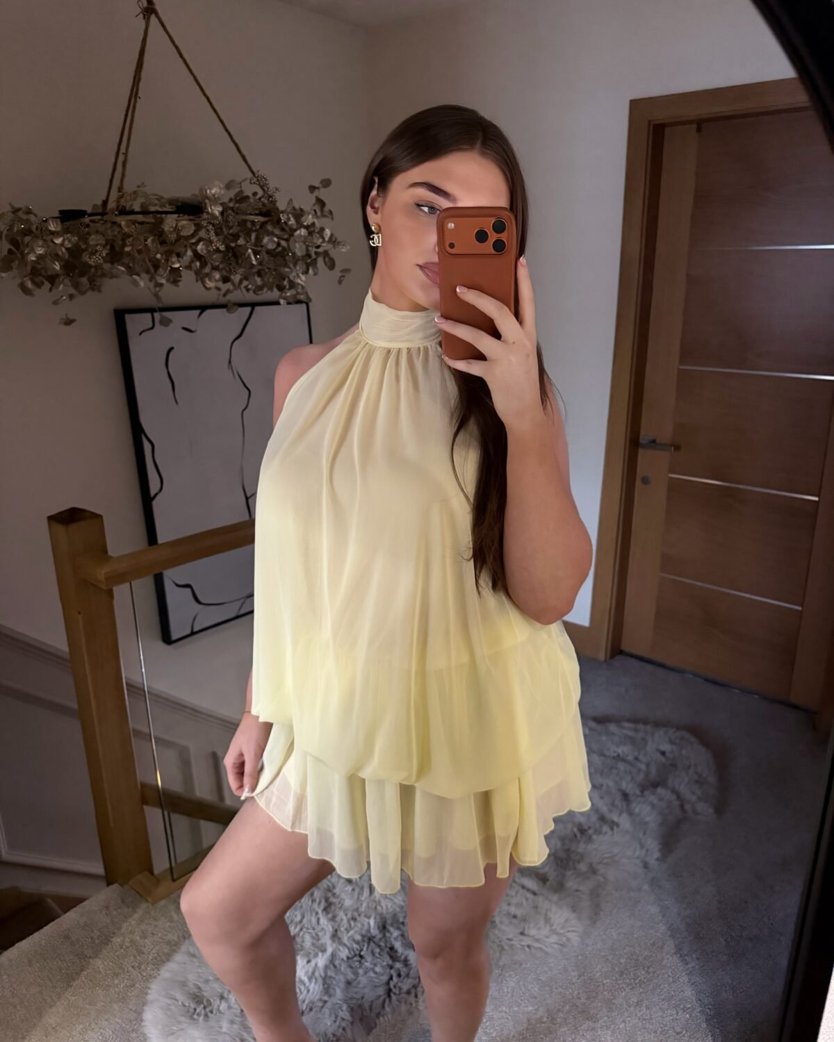 New Yellow Ruffle Dress
