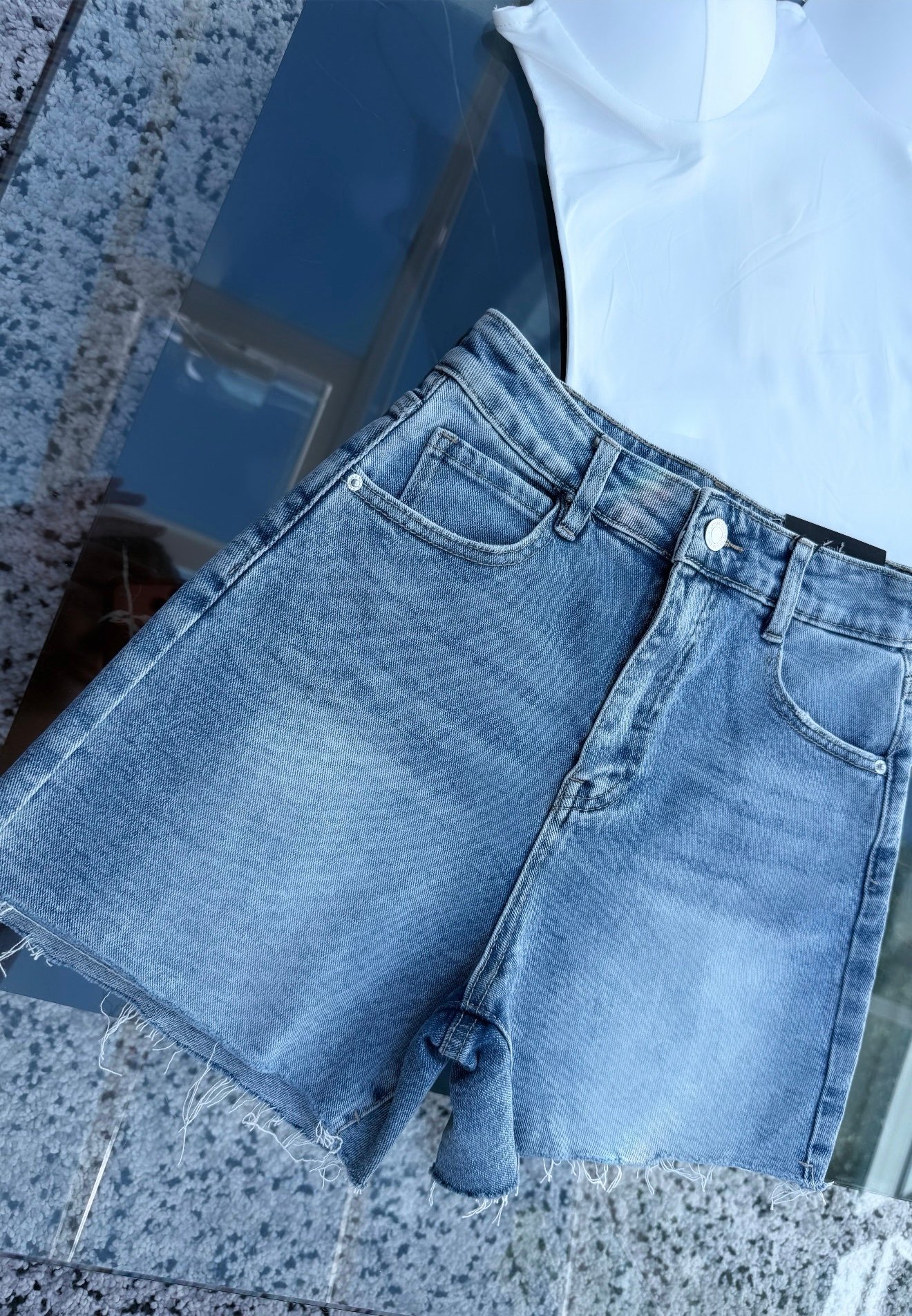 BLUE DENIM SHORTS & MATCHING TOP - Image 2