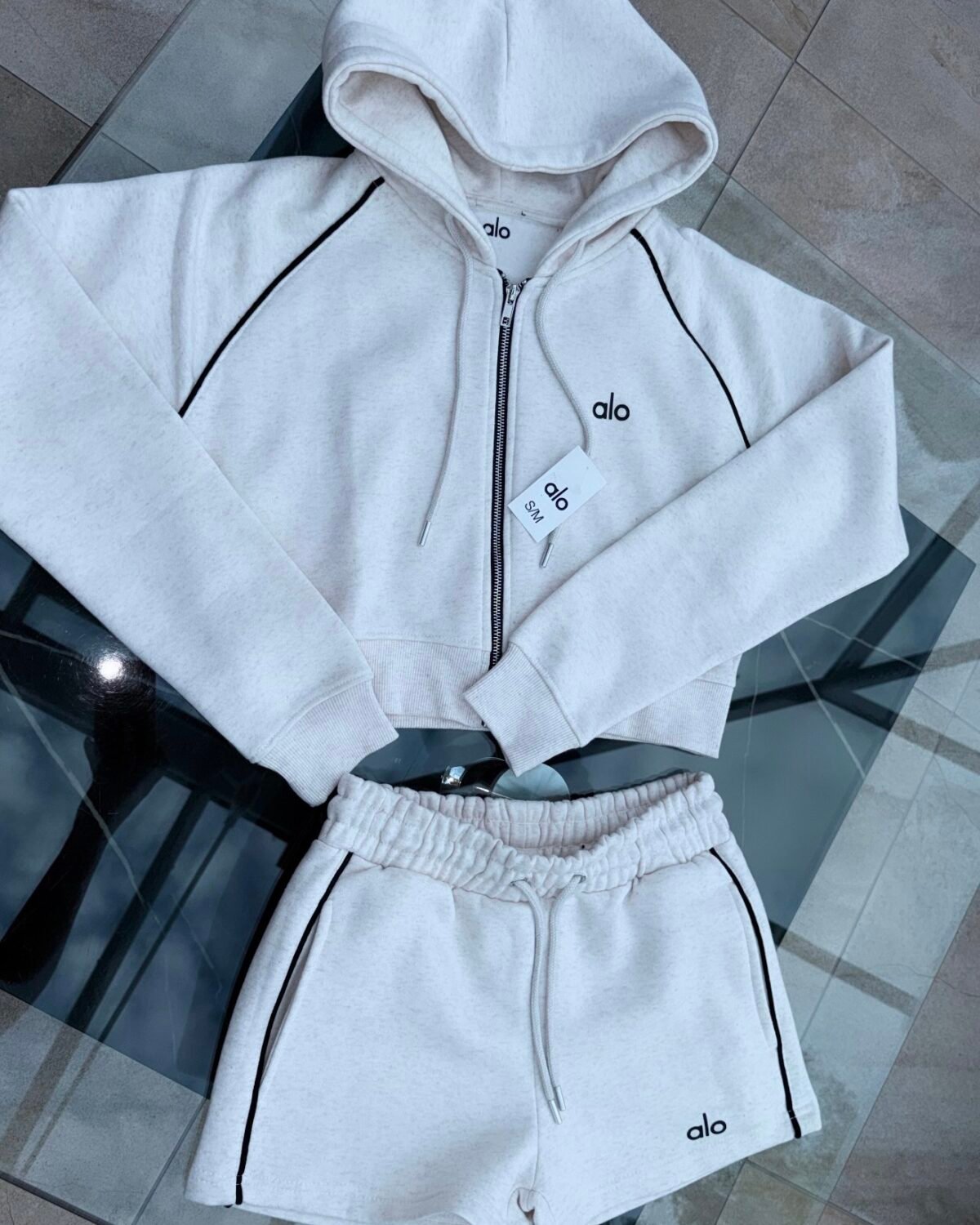 GREY ALO SHORT TRACKSUIT