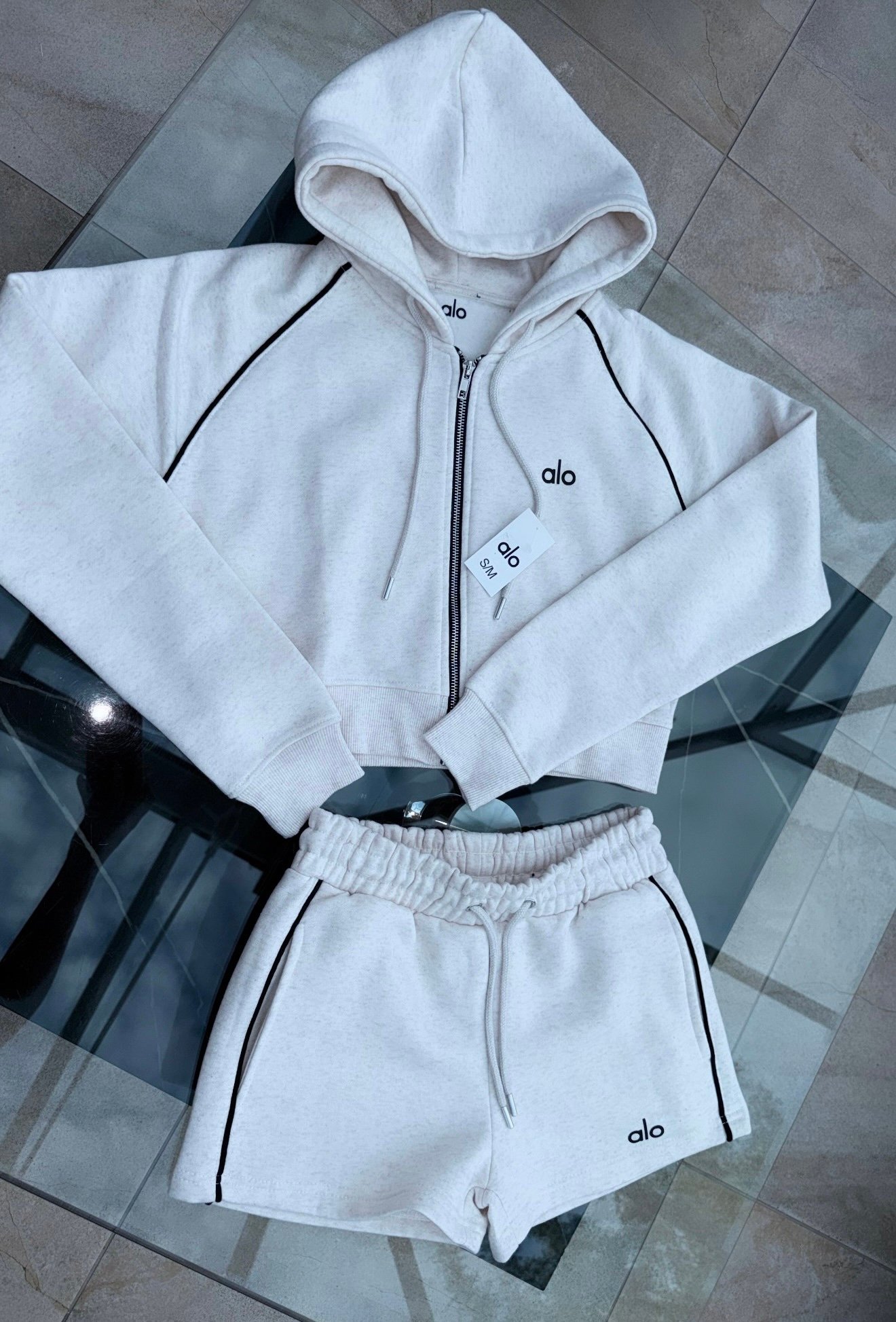 GREY ALO SHORT TRACKSUIT